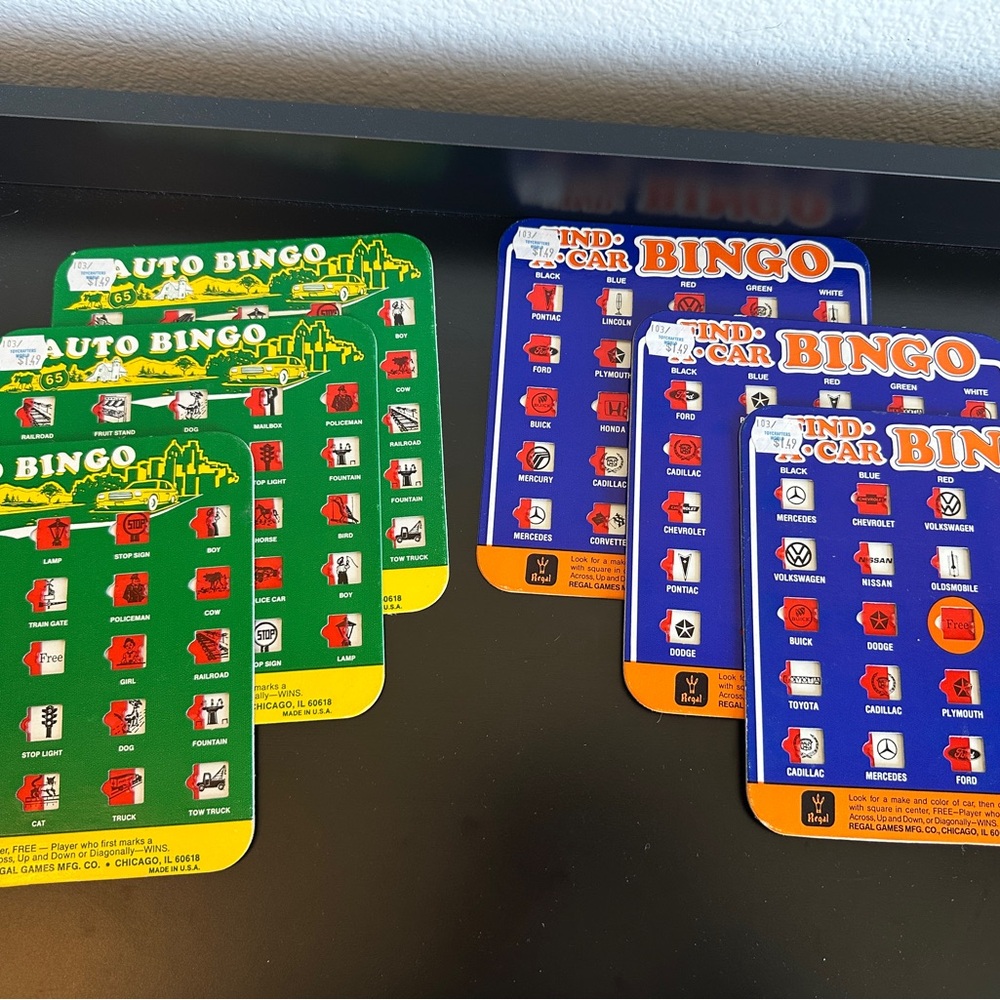 Auto Bingo Set - Green and Blue Road Trip Set